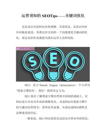 从优化到网站流量提升——SEO的实战指南（掌握这些技巧，让你的网站跻身前列！）