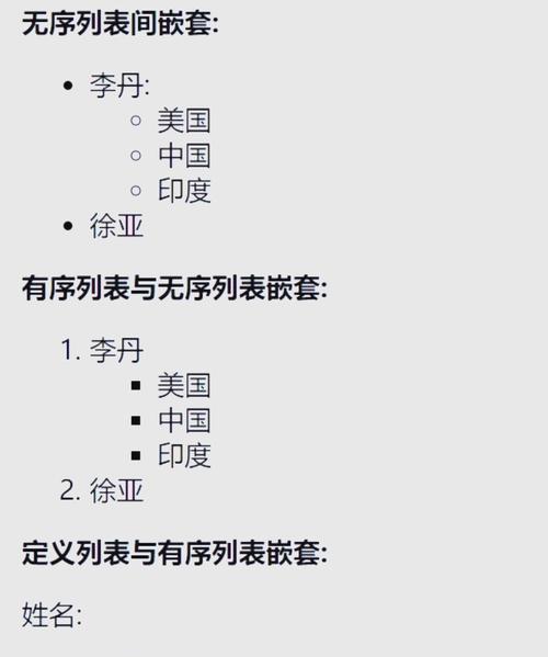 HTML中有哪些类型的列表？它们的使用场景是什么？